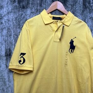 NWT XL Polo Ralph Lauren Classic Fit Men's Rugby Big Pony Yellow Shirt